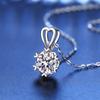 Bague Ringen 1ct Round Moissanite Diamond Jewelry Six Claw Snowflake Necklace Women's Simple Elegant Pendant Chain Christmas Gift