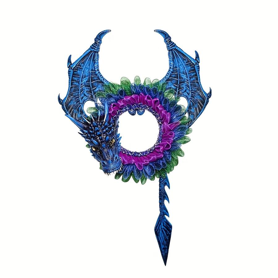 1 шт. Хэллоуинский венок 42,13 дюйма, с ярким дизайном в виде венка с драконом, легко повесить. Идеально подходит как для наружного, так и для внутреннего декора, отличаясь