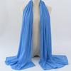 Women's Solid Color Pearl Chiffon Bubble Scarf, Long Silk Headscarf, 70x180cm, Middle Eastern Style
