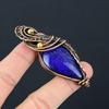 Lapis Lazuli Gemstone Pure Copper Wire Wrapped Handmade Jewelry Pendant For Gift