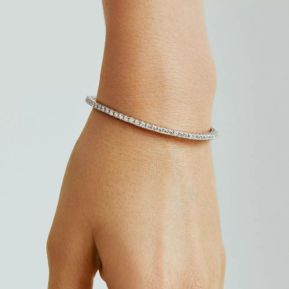 ANDYWEN 925 Sterling Silver Thicker 2mm Green Tennis Paperclip Bracelet Chain Women Rock Punk 2023 Winter Luxury Jewelry