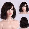 MISS WIG Женский короткий парик с волнистыми волосами и челкой, омбре, коричневый, синий, светлый, парики из синтетического волокна, подходят для косплея, вечеринки, повседневного использования