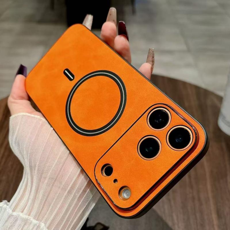Магнитный кожаный чехол для iPhone 17 Pro Max 17 Air 17Pro Чехол Магнит для Mag-safe Противоударный Всесторонняя защита камеры Накладка