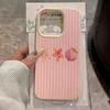Розовая Полоска Дизайн Морского Существа Чехол Для Телефона Для iPhone 17 Pro Max 16 Plus 15 Pro 14 13 12 11 XR 17Air Личи Текстура Мягкая Крышка