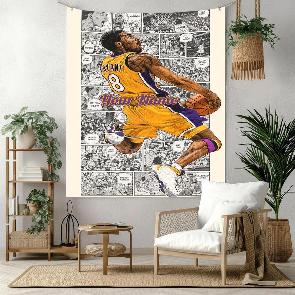 Kobe Custom Your Name Wall Decor Tapestry Art For Pet Memorial Birthdaywedding Party Backdrop Family Gift