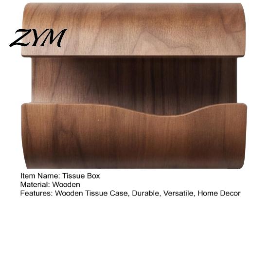 Elegant Facial Tissue Cover for Bedroom Box Holder, Natural Wood Storage Organizer, Decorative Rectangular Practical Napkin Holder Living Room