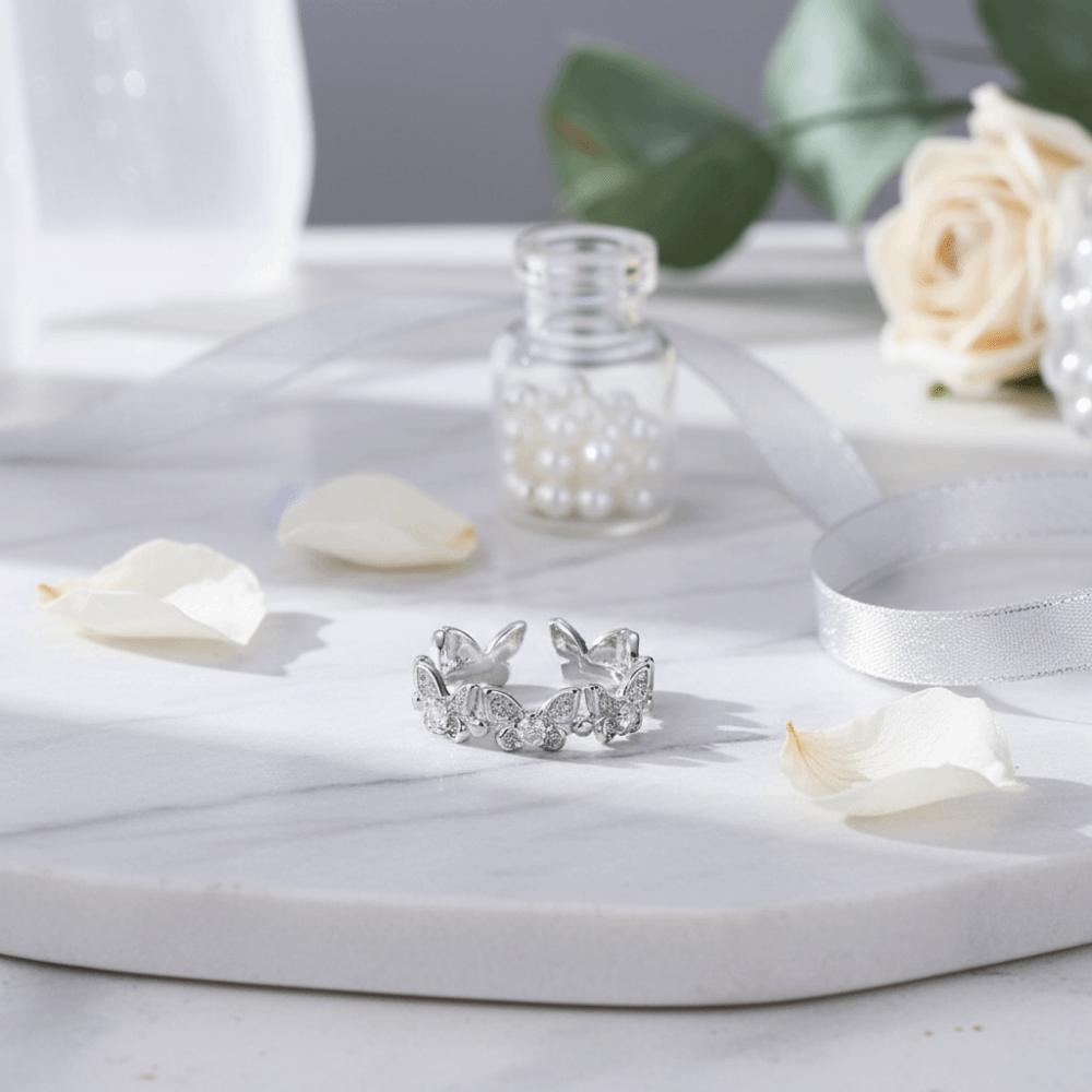 Dainty Jewelry Butterfly Rings Vintage Finger Rings New Fashion Zircon Rings Valentine‘s Day