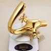 Newly Luxury Gold Bathroom Sink Faucet Basin Mixer Tap  Vessel Faucet 2 Handles Bath Faucet Basin Taps Water Faucet