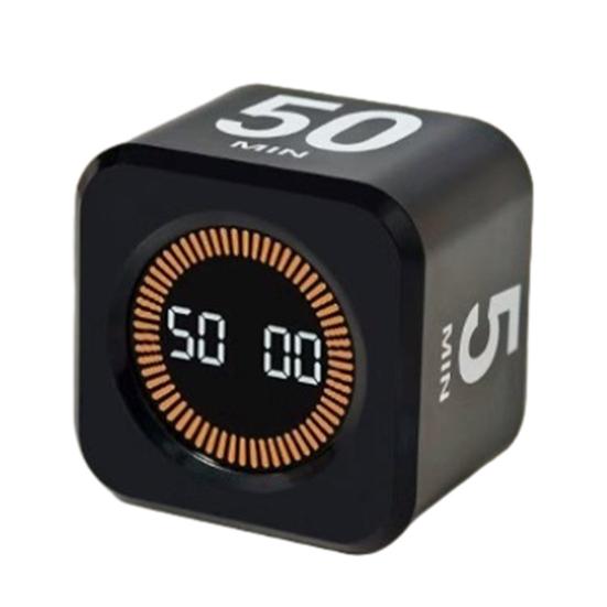 Цифровой кубический таймер Помодоро Визуальный таймер для учебы, фитнеса, обратного отсчета, продуктивности с технологией автопереворота, бесшумной работой, вибрацией