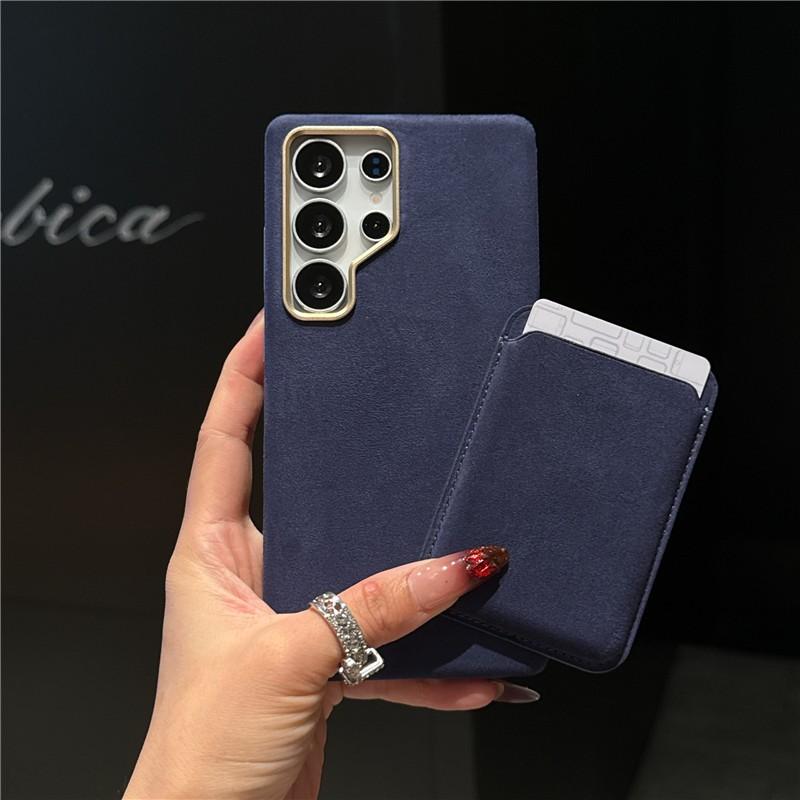 Premium Suede Leather Magnetic Suction Case For Samsung Galaxy S26 Ultra S24 Plus S25U Luxury 2 in 1 Removable Card Wallet Cover