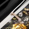 3Pcs Luxurious Golden Rose Butterfly Quilt/Doona/Duvet Cover Set - Soft, Breathable Bedding For Bedroom And Dorm Room Aesthetics