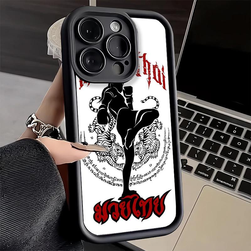 Чехол для телефона iPhone 17 Air 16E 15 16 Pro Max Муай Тай Бой Бокс Чехол 14 Plus 13 12 Mini Мягкий Силиконовый Fundas