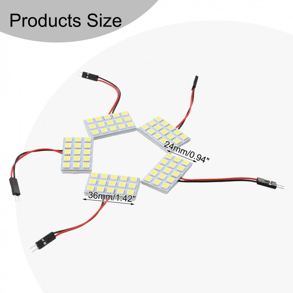 5 шт. Автомобильная 5050 ксеноновая белая светодиодная 15-панельная внутренняя купольная лампа для освещения карты