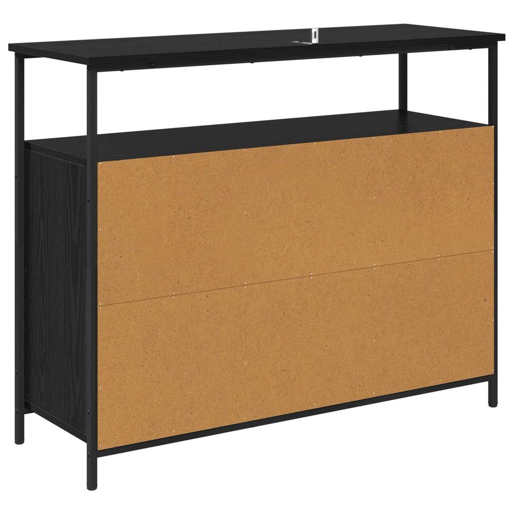 Sideboard in Black Oak Look 100 x 35 x 80 cm Engineered Wood