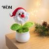 Handmade Wool Desktop Decorations Hand Crochet Potted Christmas Tree, Creative Knitted Plant, Mini Soft Woolen Plant Figures Cute Home Decorations,
