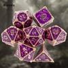 7 Pcs Purple Dragon Metal Dice Solid Metal Polyhedral Dice Set Suitable for Role-Playing RPG  Board Game Card Game