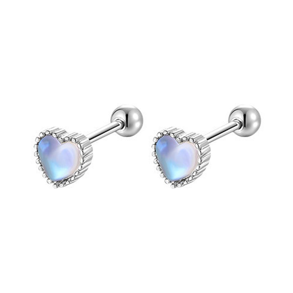 Серьги-гвоздики Love Moonstone Screw, женские элегантные модные серьги, простые серьги с современным дизайном