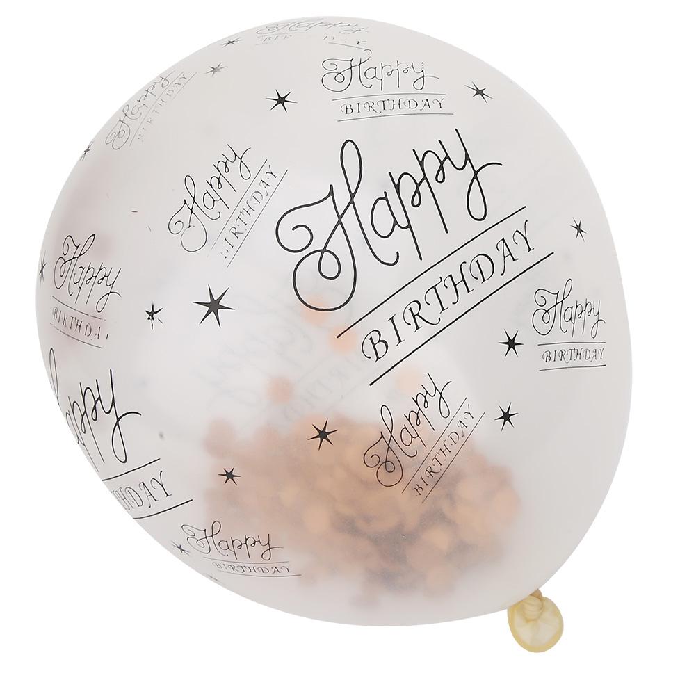 10Pcs Latex Transparent Balloon with Happy Birthday Words for Birthday Party Wedding Anniversary Dec