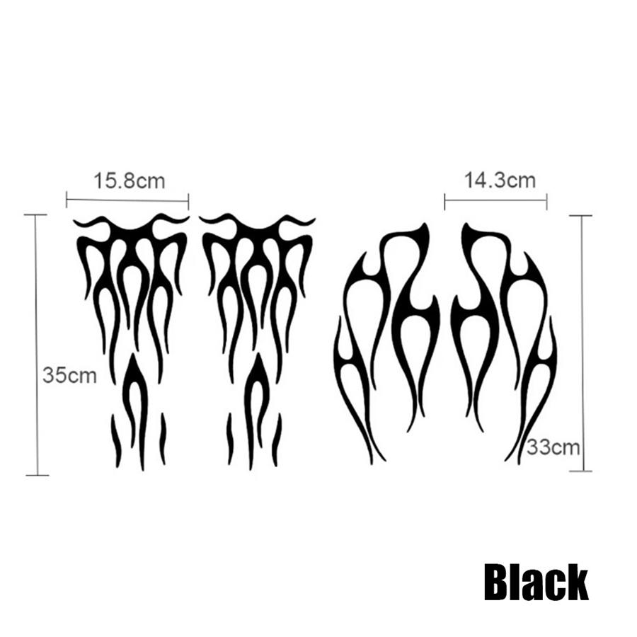 1 Set Motorcycle Red Flame Waterproof Sticker For Gas Tank & Fender Decals Vinyl