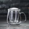 Pokaro Tea Mug with Strainer, Heat-Resistant Glass Teacup, 520ml, Clear, with Lid, Stovetop and Microwave Safe, Perfect for Tea, Loose Tea, Craft