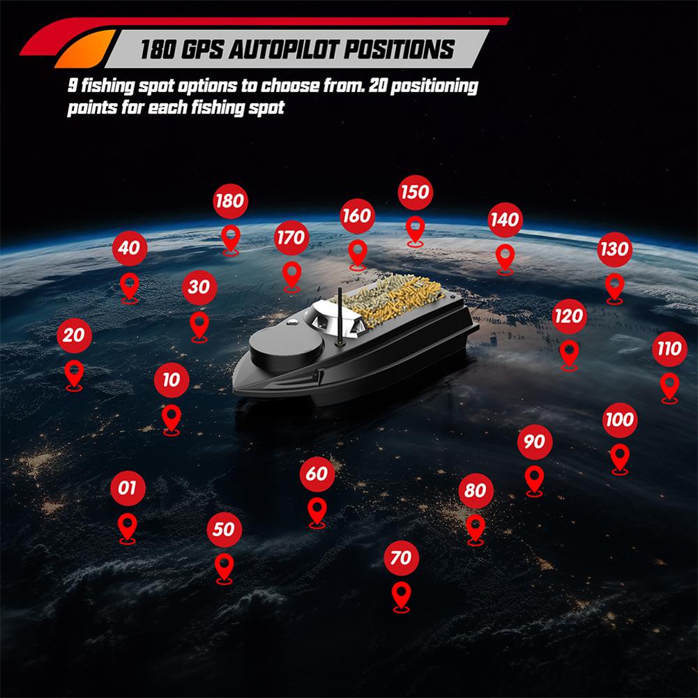 800 м GPS Рыболовная лодка с приманкой 9 рыболовных угодий 180 точек Лодка с приманкой 6,6 фунта Поддержка загрузки Автоматическая