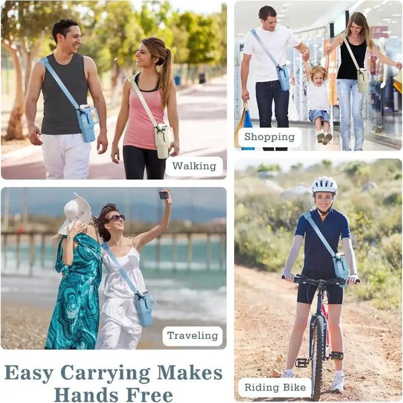 Water Bottle Carrier Bag for Large Capacity Tumbler Cup with Handle Water Bottle Cup Sleeve with Adjustable Shoulder Strap