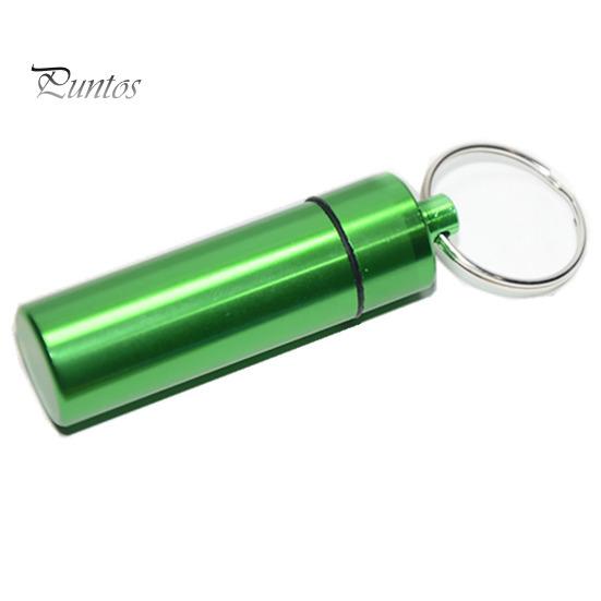 Портативная герметичная банка-брелок с винтовой крышкой из алюминиевого сплава, водонепроницаемая, с плоским дном, подвесная мини-таблетка, бутылка для хранения таблеток, контейнер, держатель, кольцо для ключей