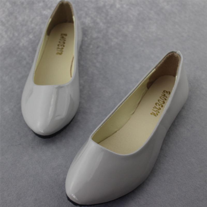 Shallow Single Shoes Pu Patent Leather Flats Spring Casual Round Tow Candy Color Ballet Sansals
