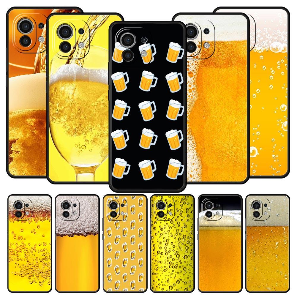 Alcohol Summer Bubble Phone Case For Xiaomi 13 12 11 Lite 12T 11T 10T 9T Mi Poco X5 M4 M3 X4 X3 Pro F5 F4 F3 GT 5G Black Cover