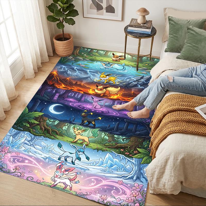 Pokmon Evolution Living Room Nonslip Area Rug Soft Carpet For Bedroom Game Playroom Sofa Office Home Decor Doormat Christmas Gift C922181