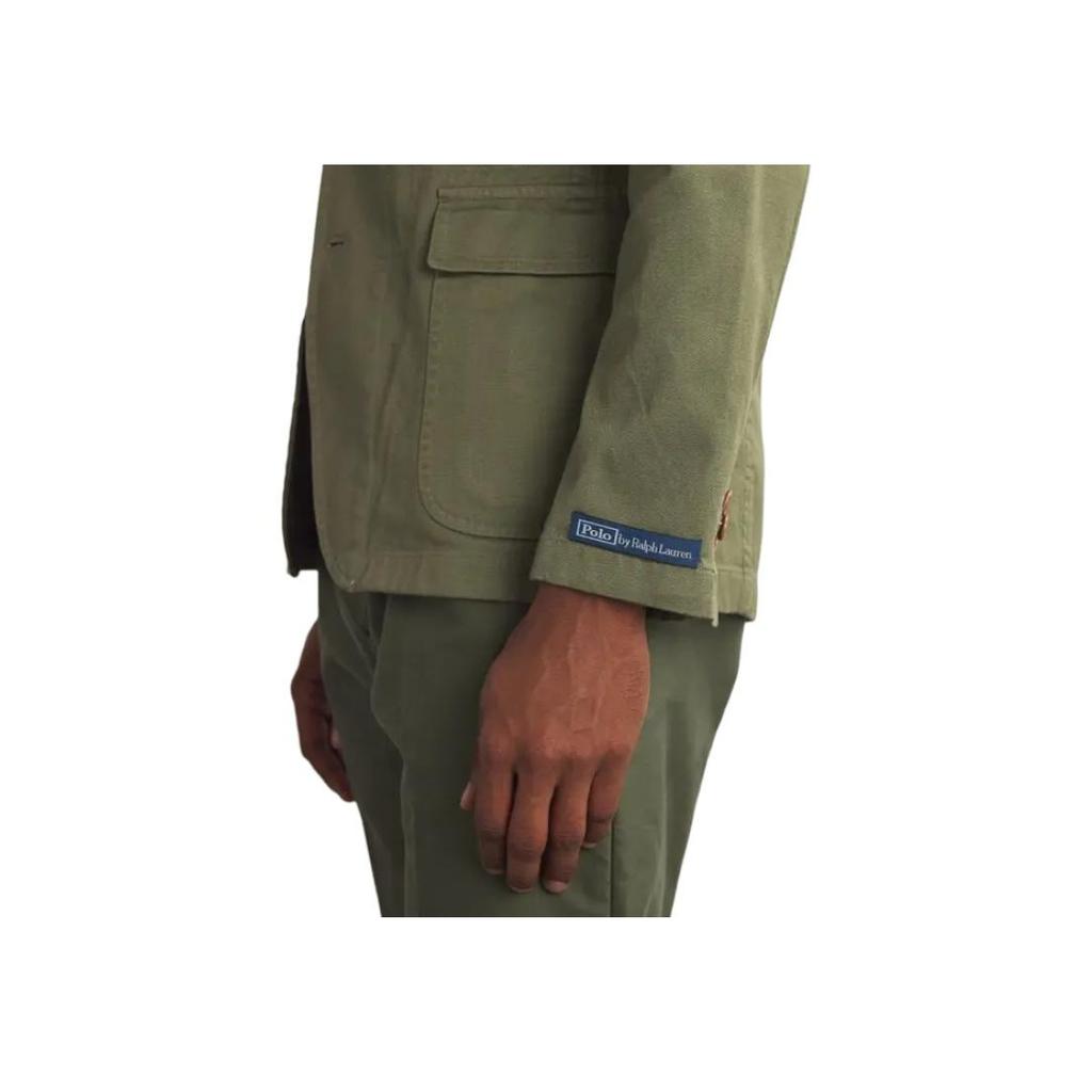 Polo Ralph Lauren SS22 однотонный однобортный пиджак из ткани Оксфорд, мужские куртки, зеленые MNPOSPC27620273-300