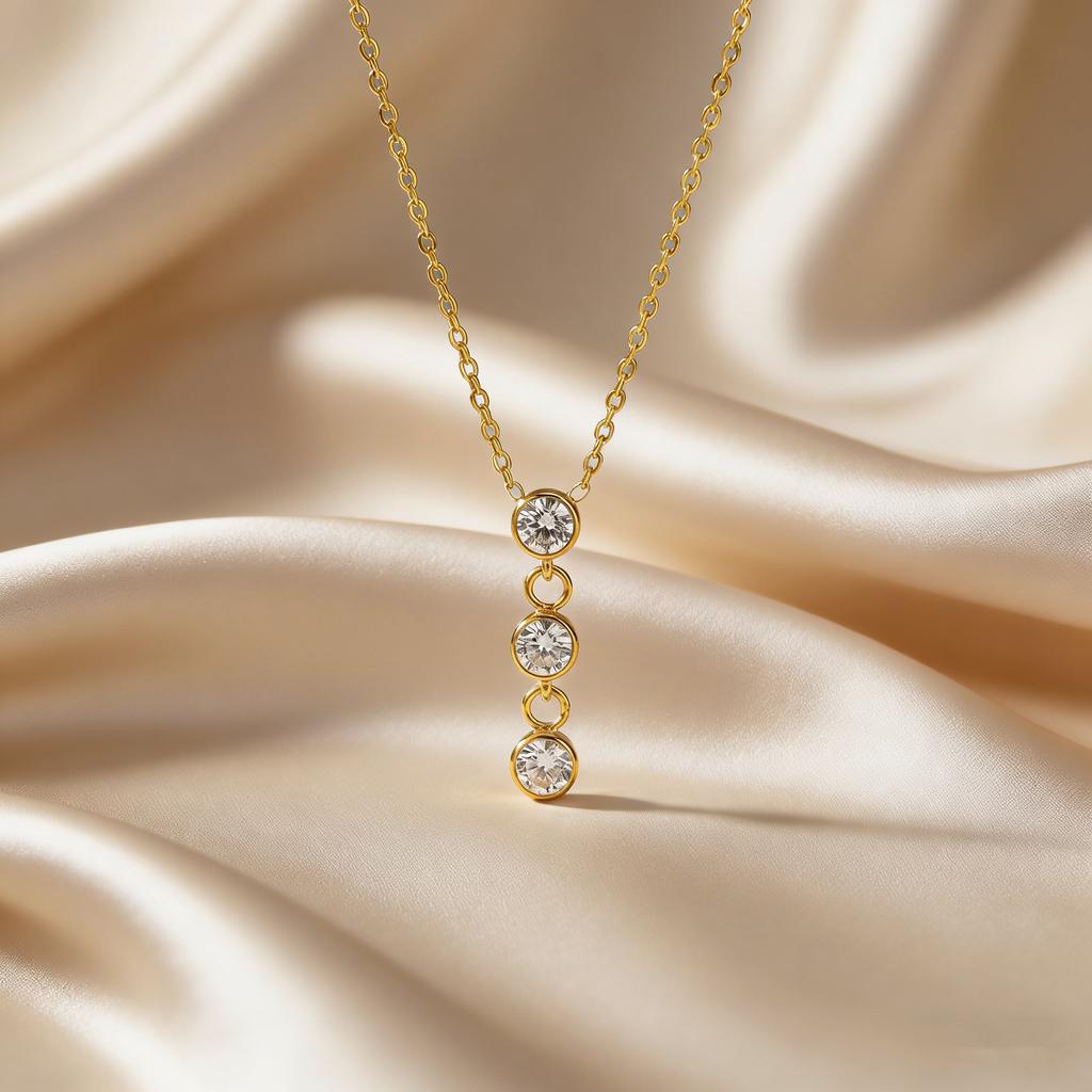 Luxury Zircon Long Drop Pendant Necklace Stainless Steel Elegant Tassel Chain Necklace for Women High Quality Fashion Jewelry