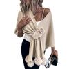 Autumn and Winter Women Loose Bat Sleeve Cross Border Cloak Cardigan Knitwear V-Neck Sweater