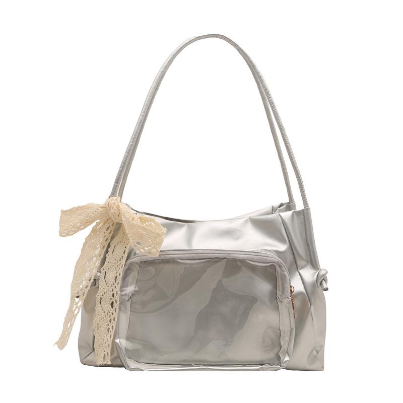 Прозрачная сумка через плечо большой вместимости, новая сумка с куклой для девочки, повседневная сумка-тоут, двухмерная студенческая портативная сумка-мессенджер.