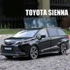 1:24 масштаба Toyota Sienna MPV, модель автомобиля из сплава, литье под давлением, металлическая игрушка, модель коммерческого автомобиля, имитация звука, свет, коллекция, детские подарки