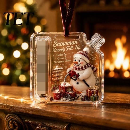 Translucent Acrylic Gift Case Christmas Cash Ornament, Money Holder for Cash, Tree Hanging Decoration Funny Xmas Decoration, Gifts Holiday Party