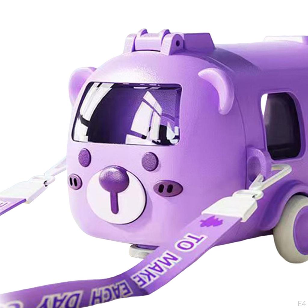 Автобусная соломенная чашка для воды, портативная съемная бутылка с ремешком, герметичная детская маленькая питьевая бутылка