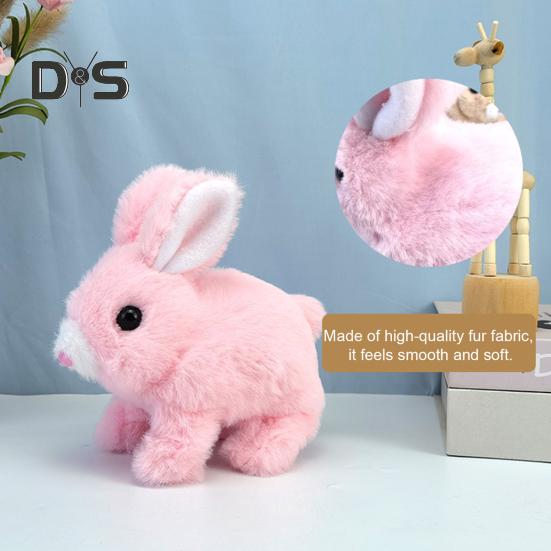 Electronic Rabbit Toy Interactive Electronic Pet Plush with Sounds And Movements Animated Walking Wiggle Ears Handmade Bunny Toys Gift for Toddlers