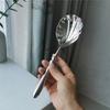 Shell Shape Stainless Steel Spoons French Table Serving Spoons Durable Dessert Spoons  Hotel