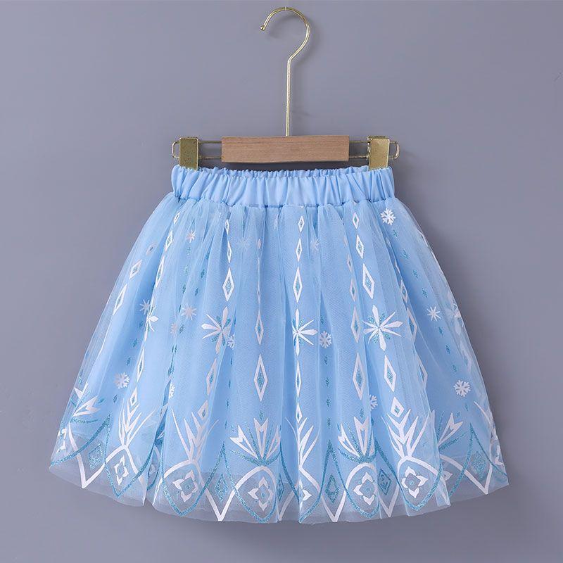 Девичья красочная розовая полуюбка Новая детская пышная сетчатая универсальная танцевальная короткая юбка