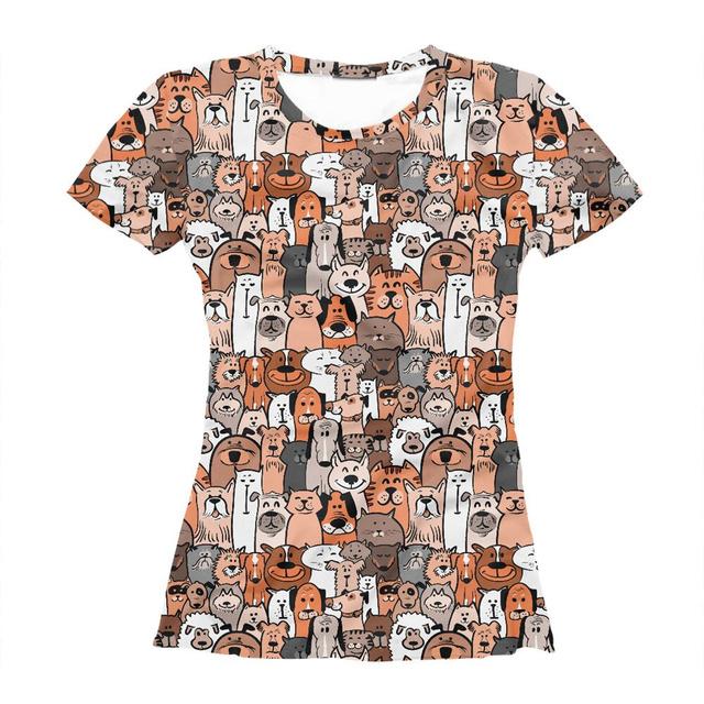 Модная женская футболка с котенком, 3d-печать, уличная съемка, тренд Y2k, летняя женская футболка с короткими рукавами в стиле Харадзюку, ультратонкая Lo