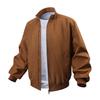 Men's Casual Solid-color American Stand-up Collar Flight Jacket, Unisex Loose Work Jacket Jacket