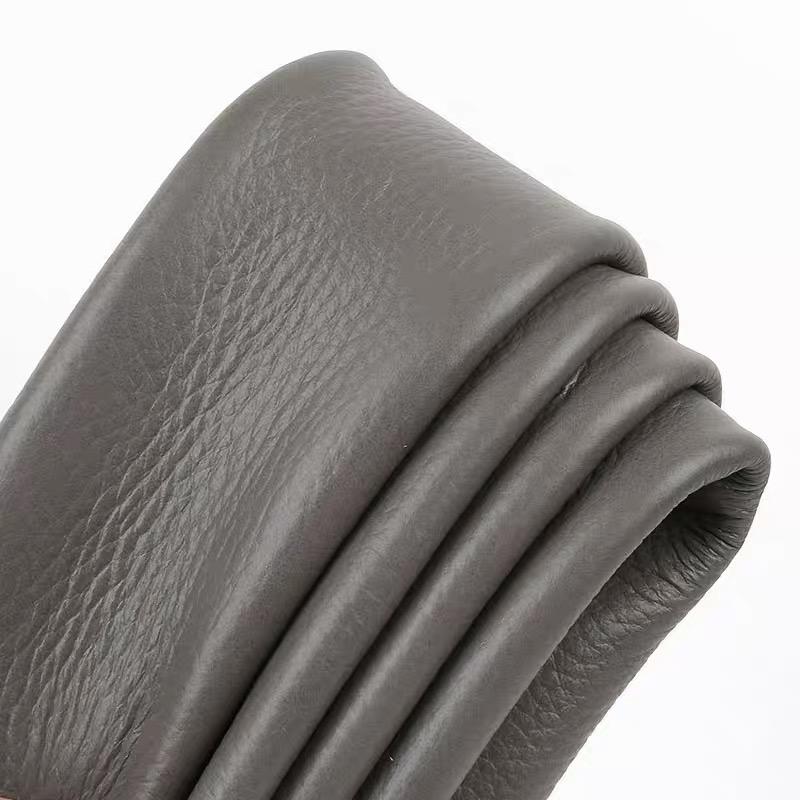 Handmade DIY full-piece sofa seats and car seat cushions made of genuine leather, featuring a deep and light gray pattern, with