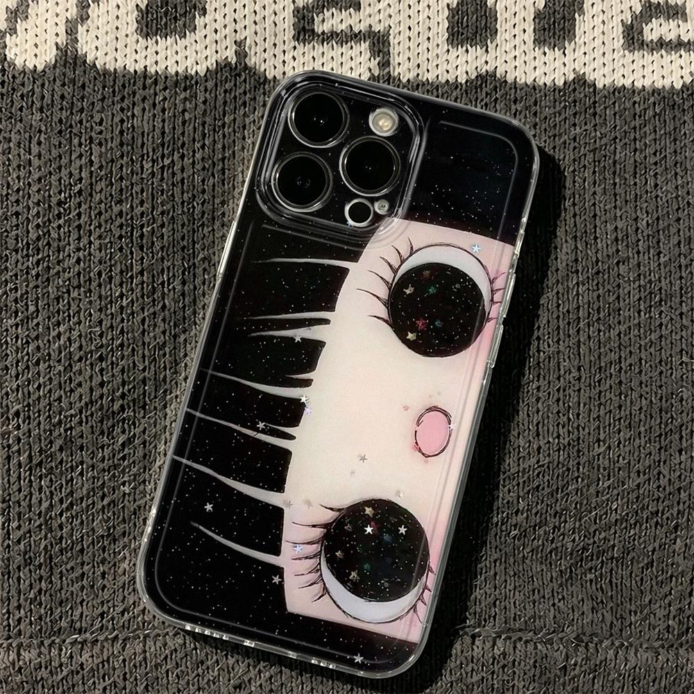 Мягкий чехол для телефона с глазами комикс-девушки для iPhone 17 Pro Max Чехол iPhone 16E 13 12 14 11 15 Pro Max Plus 17E Силиконовая задняя крышка