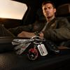 Metal Fighter Jet Keychain with Pilot Helmet and Dog Tag 40th Anniversary Commemorative Collectible Accessory for Aviation Enthusiasts and Collectors