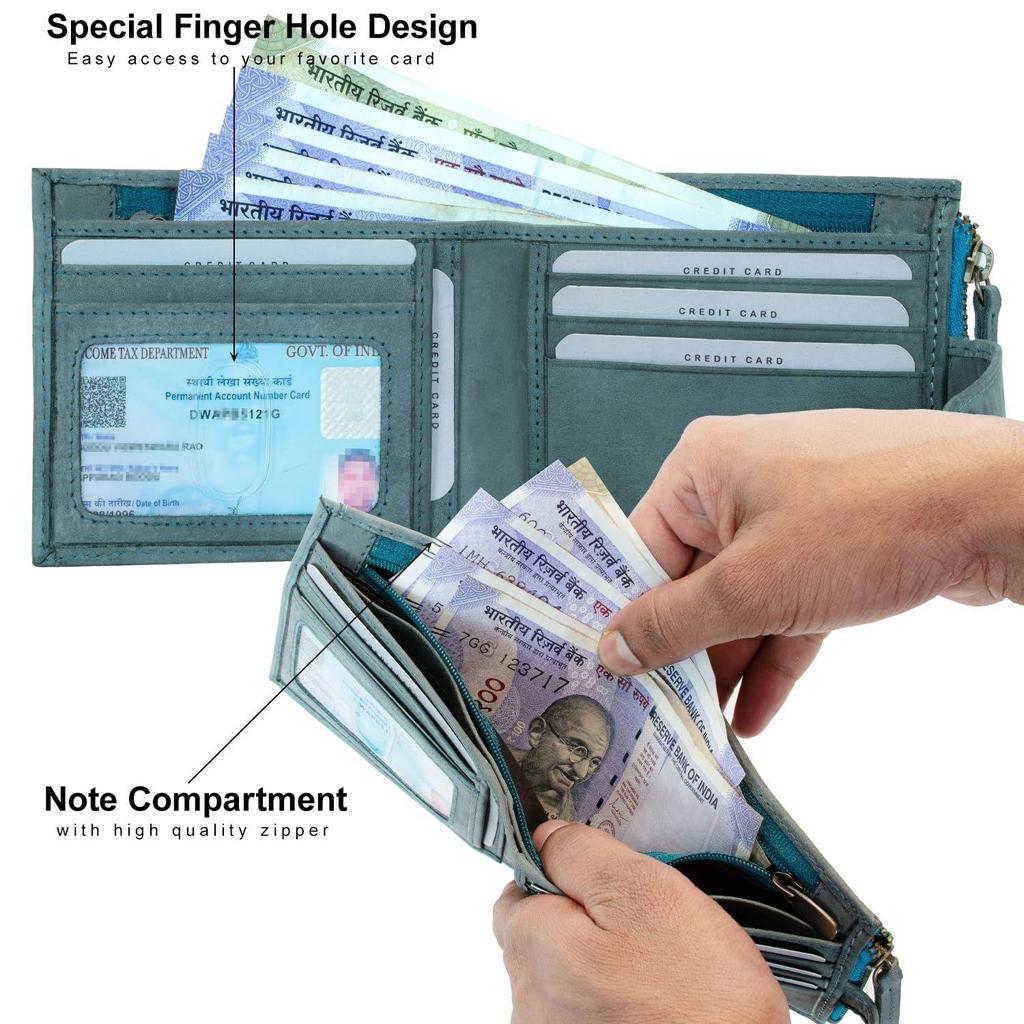 Мужской кожаный кошелек Doger Aqua Zimmer, кошелек из натуральной кожи с блокировкой RFID, подарочный набор для мужчин