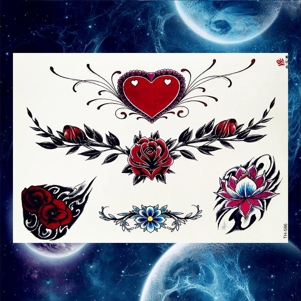 1PC Black Tulip Tattoos Stickers Women Arm Art Bracelet Tattoo Temporary Butterfly Rose Chains Chest
