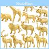 Safari Stunning Animal Figurines Assortment With Giraffe Lion Elephant Golden Variants