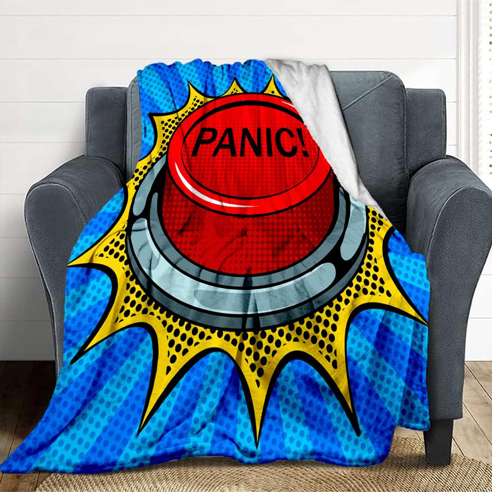 Panic Button Flannel Blanket Throw Blanket Soft Warm Sofa Bed Camping home Decor Unique Christmas Gift C9261807