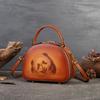 Женская сумка из натуральной кожи, винтажная сумка ручной работы с пандой и пирографией, универсальные сумки на плечо из натуральной воловьей кожи